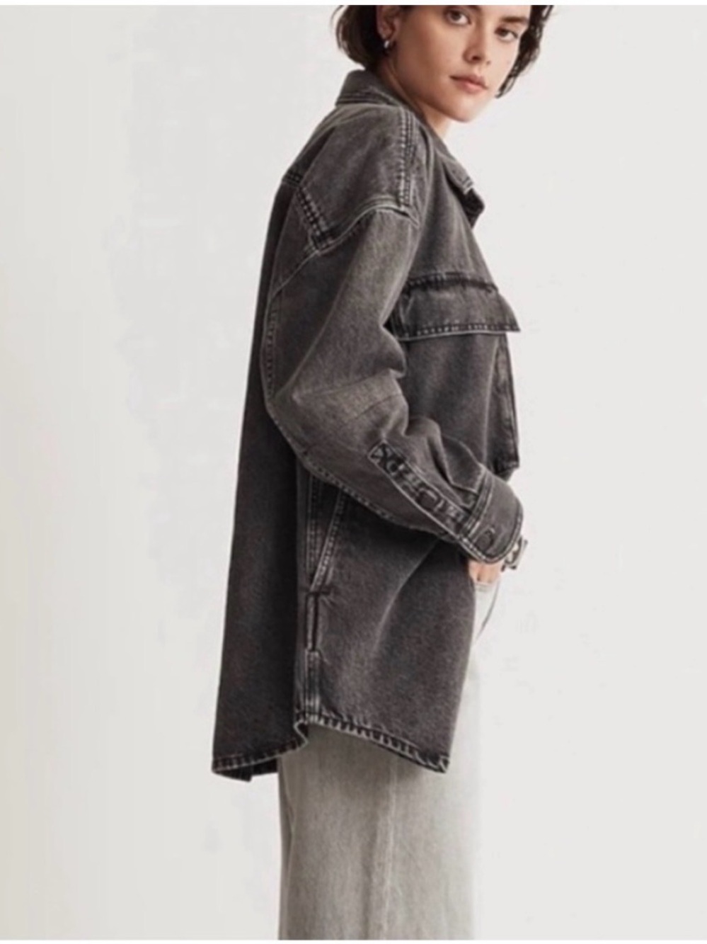 Madewell Oversized Black Denim Jacket